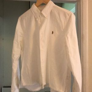 Ralph Lauren white crop blouse, size XL.